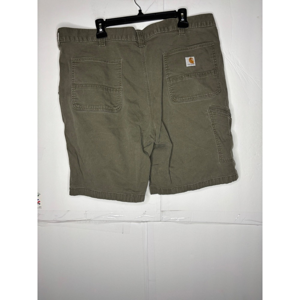 Carhartt Mens Relaxed Fit Canvas Cargo Utility Shorts Olive Green Size 42